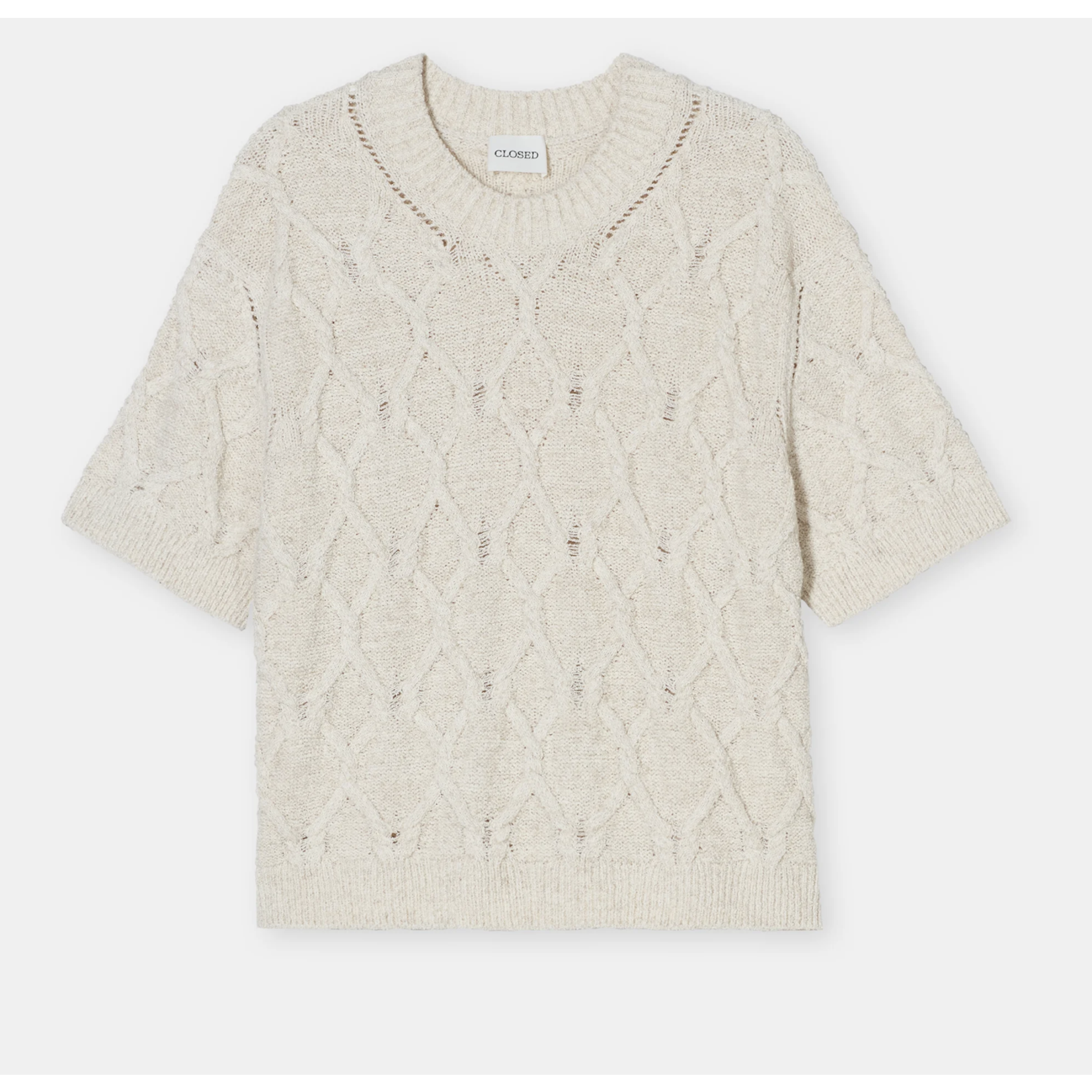 Closed Short-Sleeved Knitted Jumper