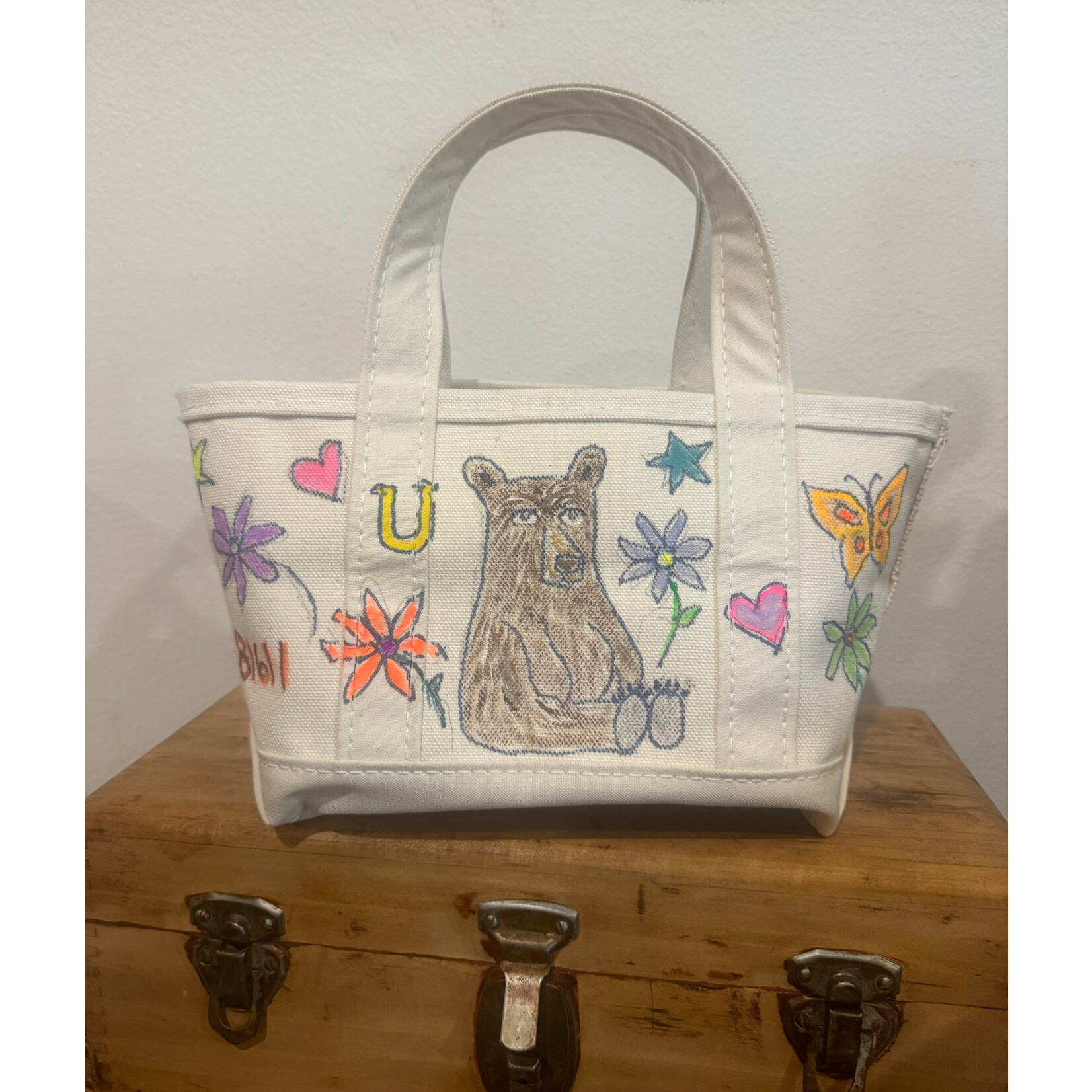 Kim Wyly Hand Painted Mini Canvas Tote