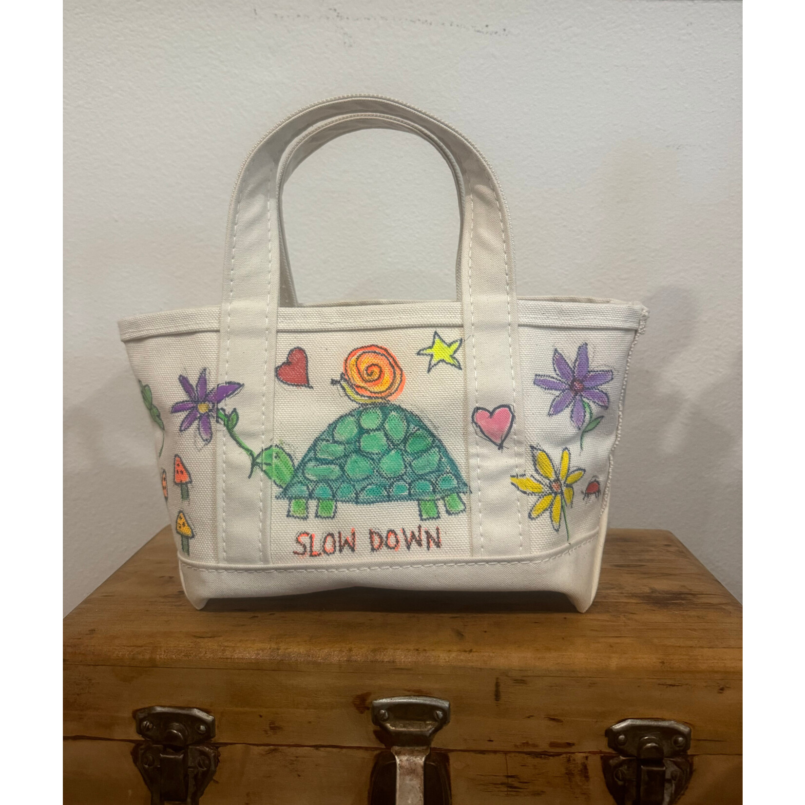 Kim Wyly Hand Painted Mini Canvas Tote