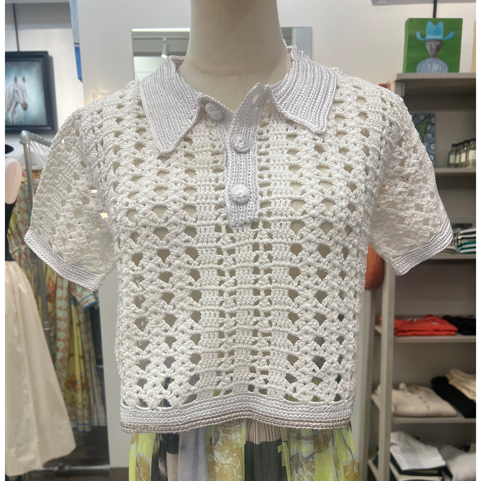 Forte Forte Cable Lux Crochet Cropped Polo