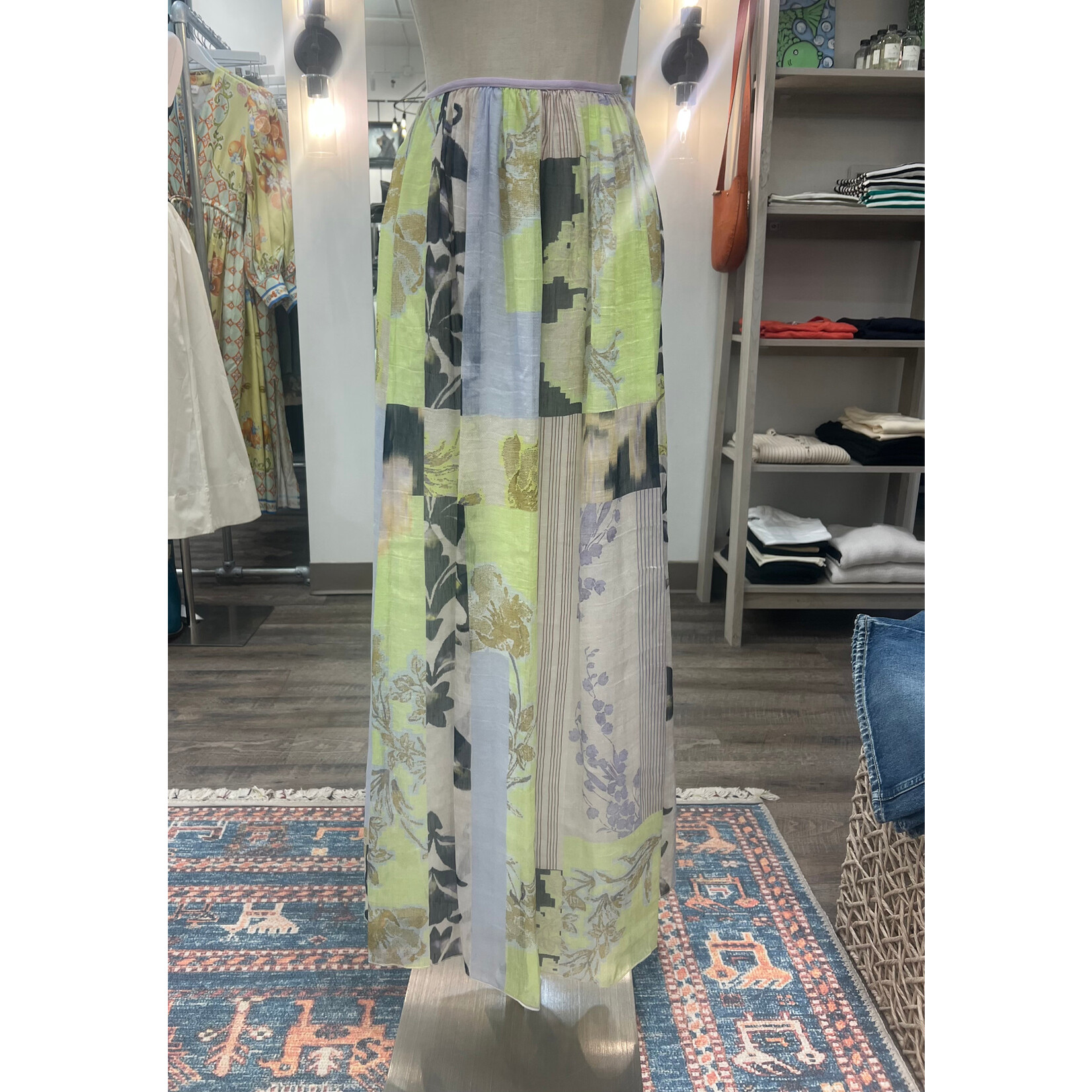 Forte Forte Secret Garden Print Linen Silk Skirt
