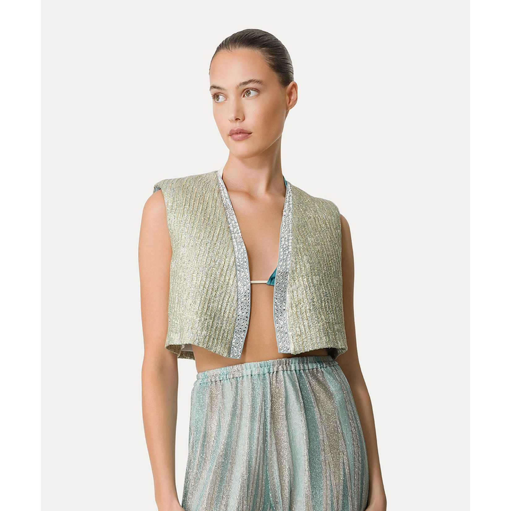 Forte Forte Jacquard Vest with Diamante Detailing