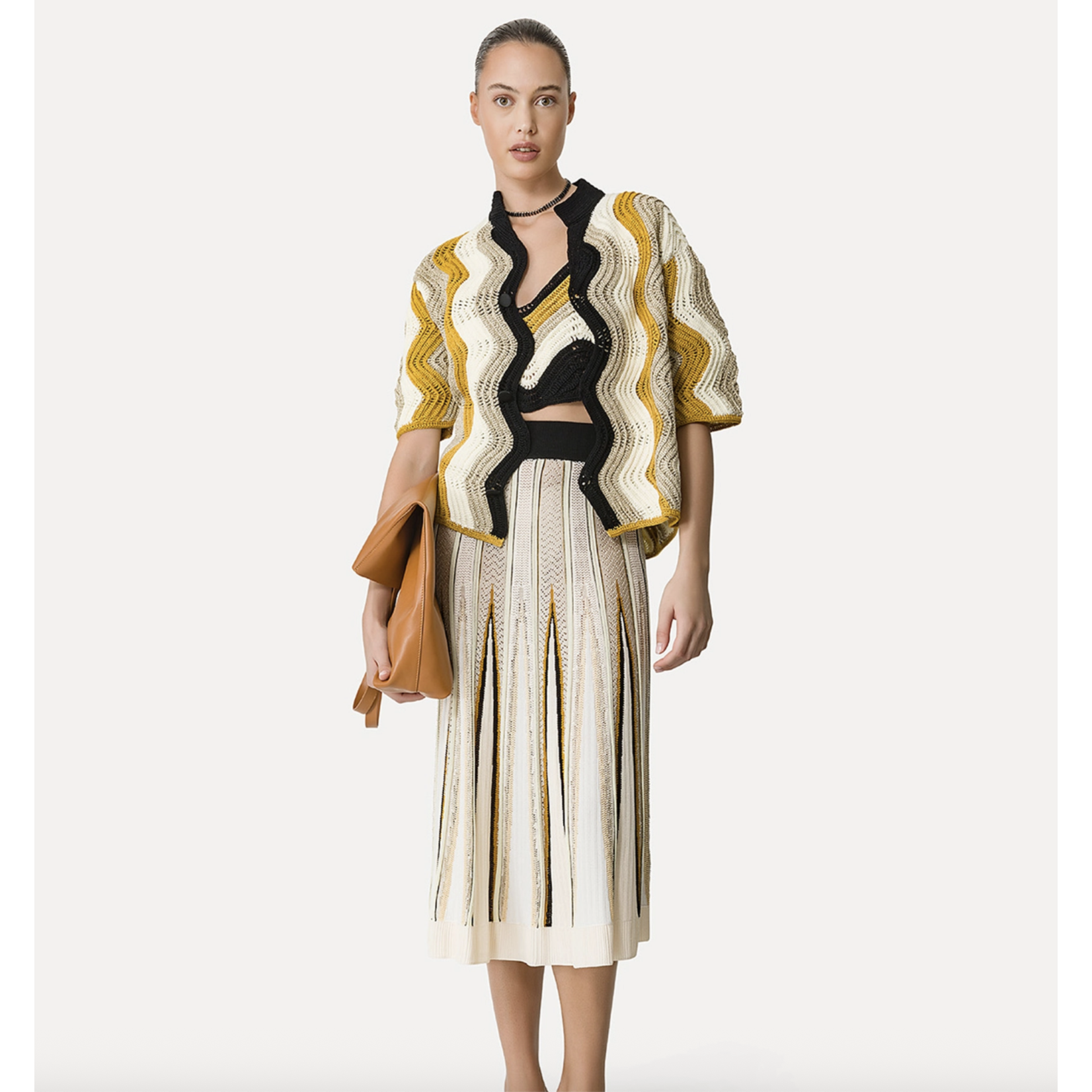 Forte Forte Chevron Intarsia Skirt
