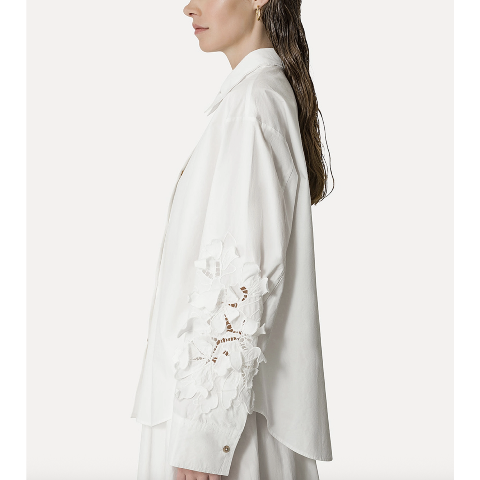 Forte Forte "En Fleur" Embroidery Cotton Popline Shirt