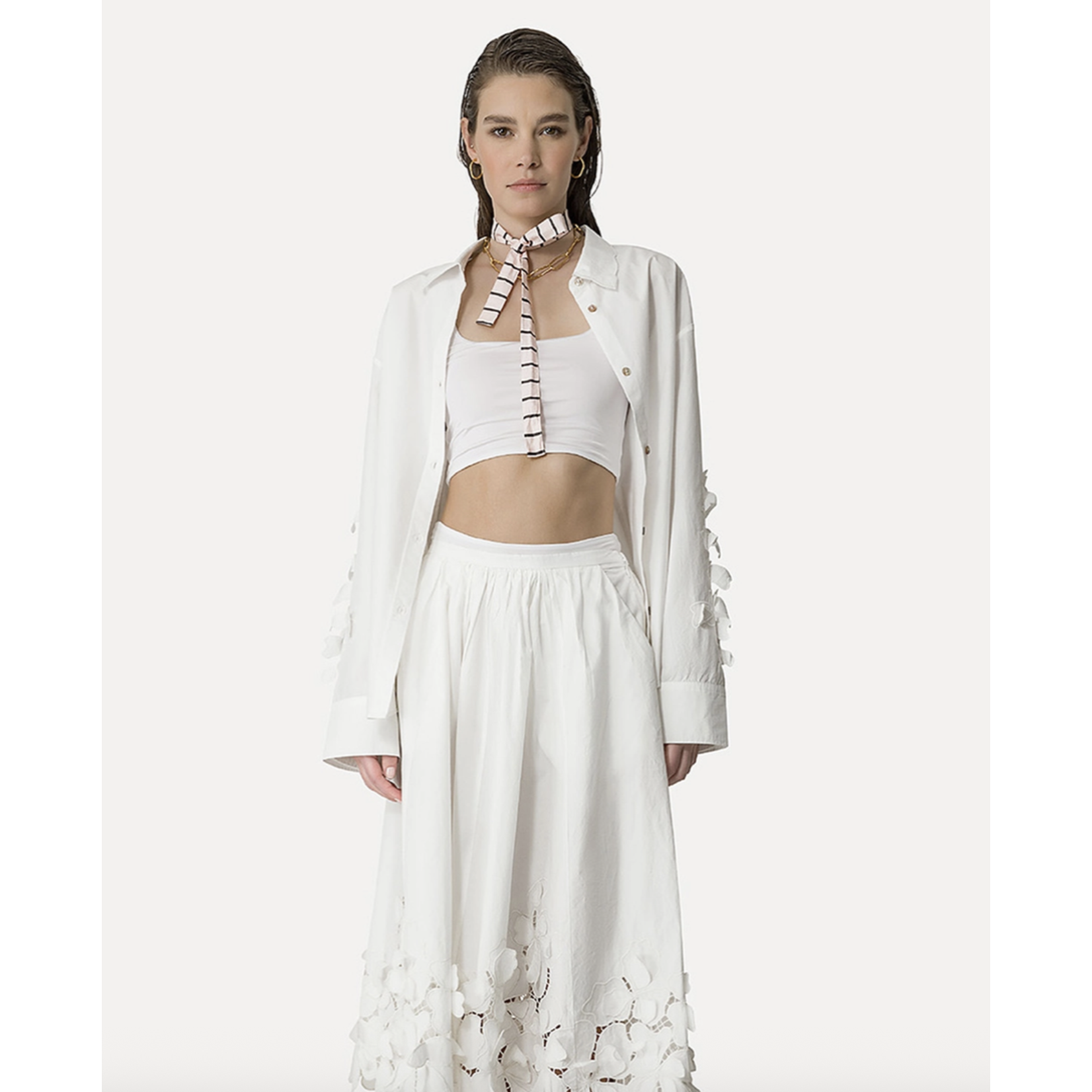 Forte Forte "En Fleur" Embroidery Cotton Popline Shirt