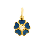 Gigi Clozeau 18k and Resin Flower Diamond Pendant Lapis
