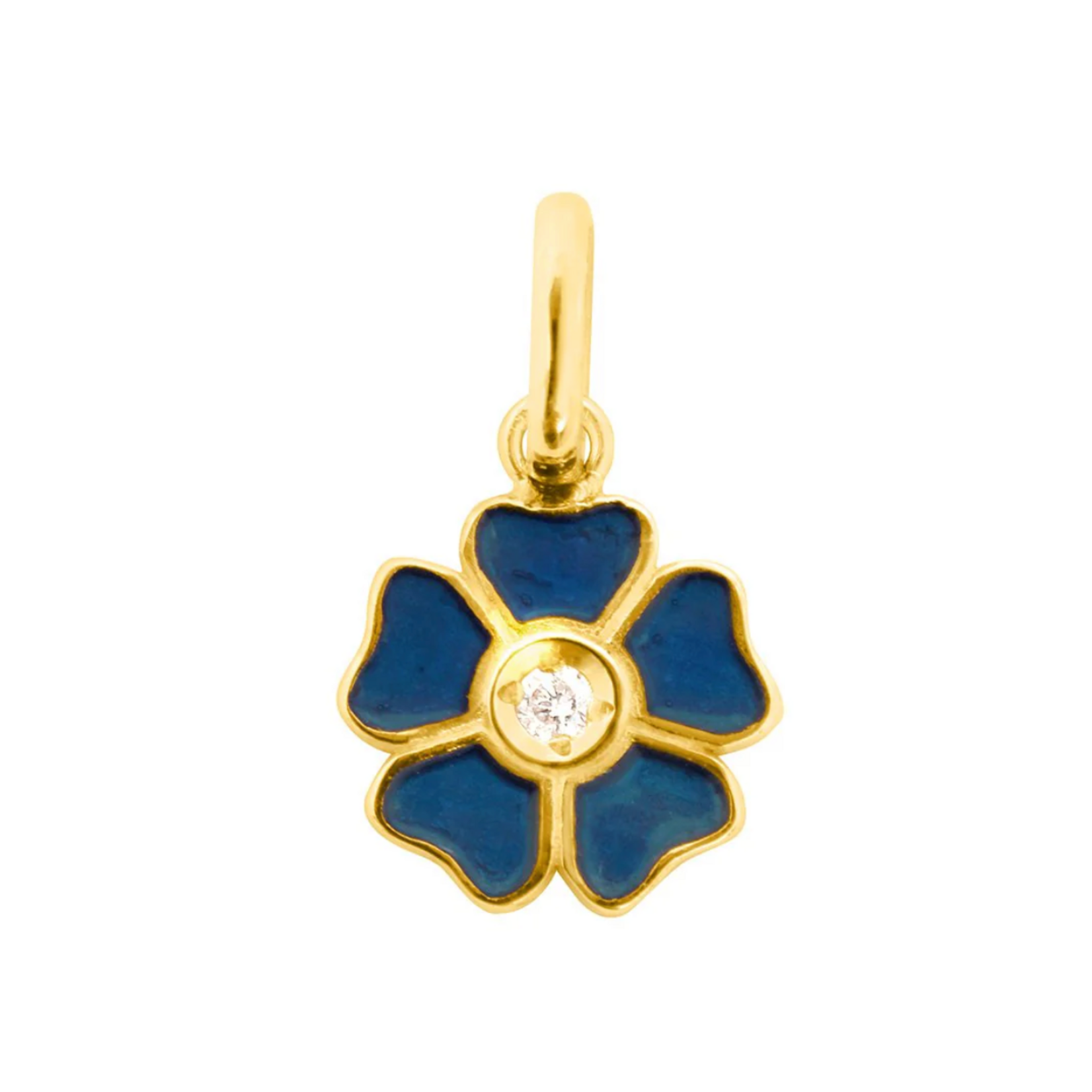 Gigi Clozeau 18k and Resin Flower Diamond Pendant Lapis