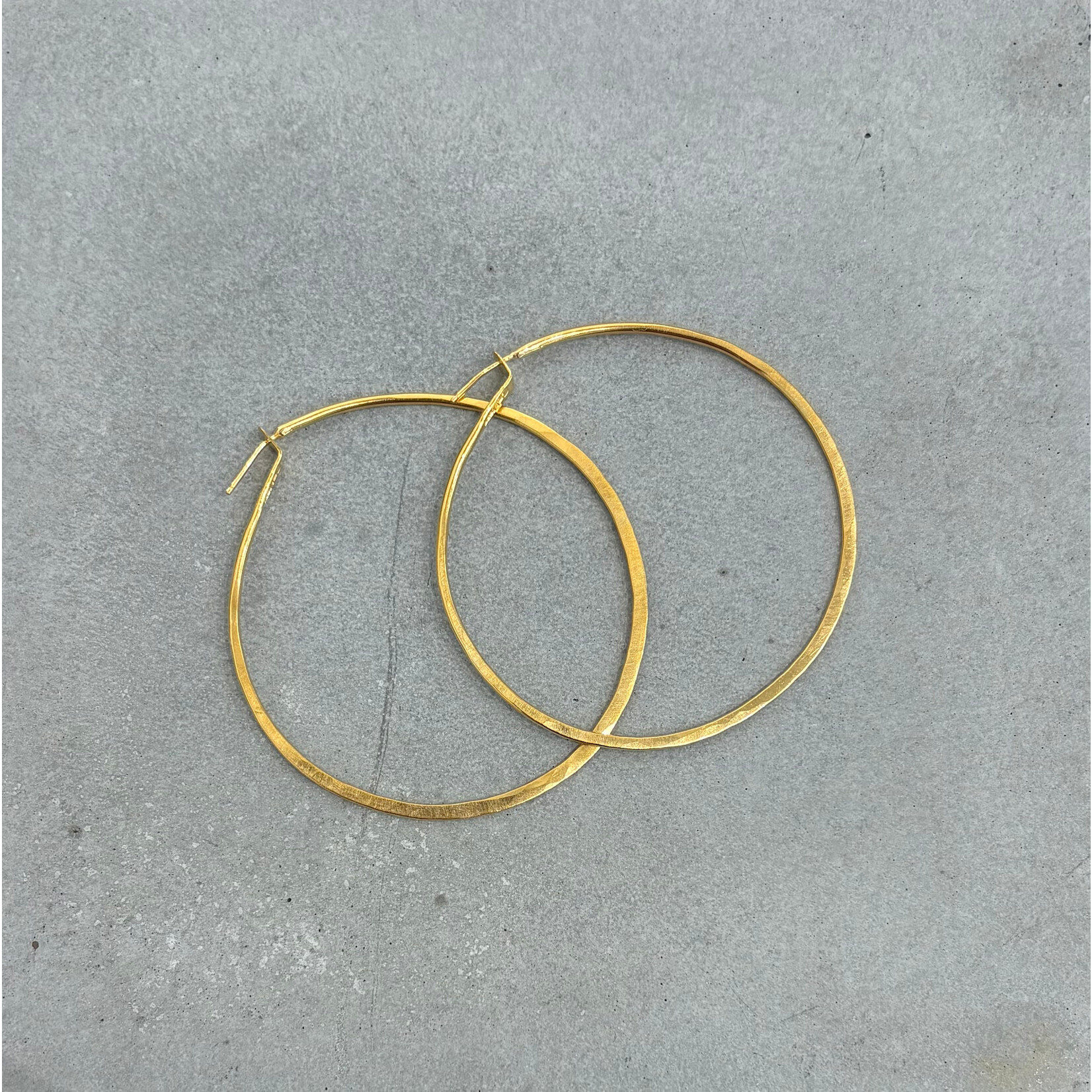 DeNev XL 18k Yellow Gold Vermeil Forged Hoops