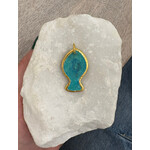 ARA Collection Oxidized Copper Fish Pendant with 24k Gold Bezel