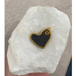 ARA Collection Oxidized Sterling Silver Large Heart Pendant with 24k Gold Bezel