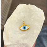 ARA Collection 24k Gold Mother of Pearl Eye Pendant Charm - Medium