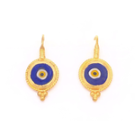 ARA Collection 24k Gold Blue Evil Eye Wire Earrings