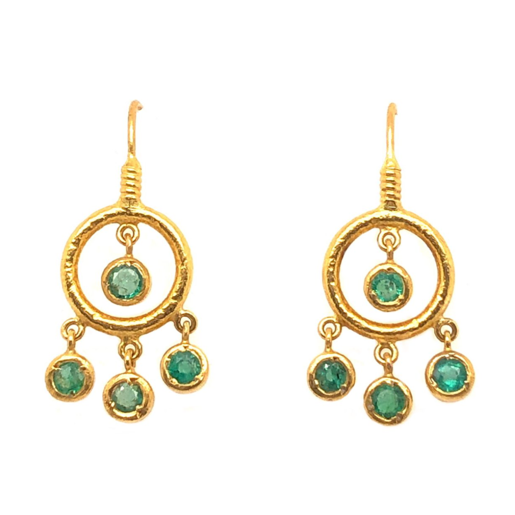 ARA Collection 24k Gold Emerald Chandelier Earrings
