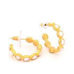 ARA Collection 24k Gold Nugget Pearl Hoops