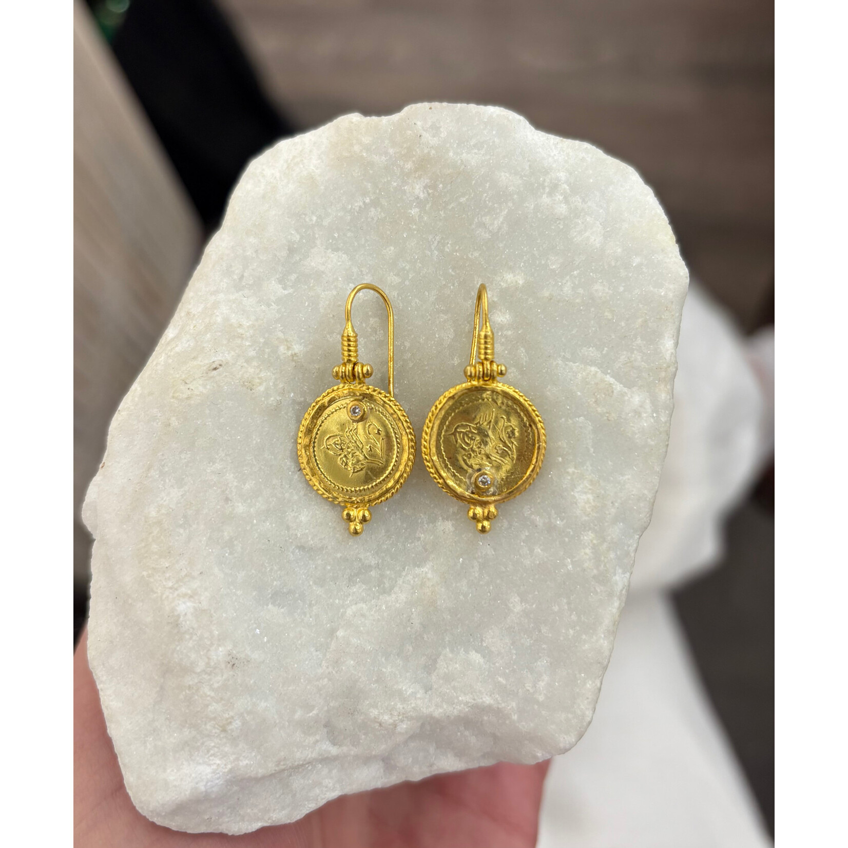 ARA Collection 24k Gold Ottoman Coin Wire Earrings