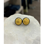 ARA Collection Small 24k Gold & Oxidized Silver Ottoman Coin Studs with Diamonds