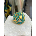 ARA Collection Oxidized Copper, 24k Gold & Diamond Nebra Star Ring