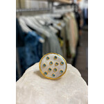 ARA Collection Large Freshwater Pearl w/ Blue Topaz Ring in 24k Gold