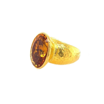 ARA Collection Oval Mix Cut Citrine Ring in 24k Gold