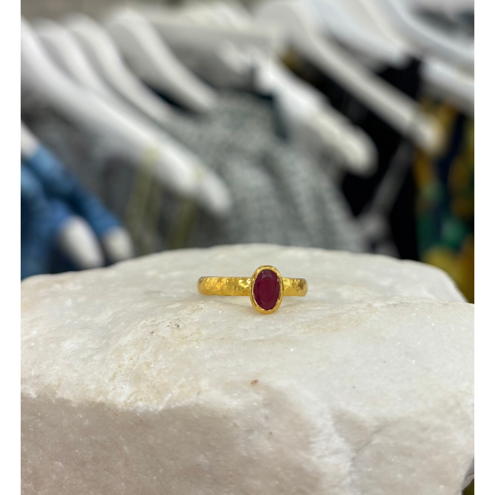 ARA Collection 24k Gold Ruby Stack Ring