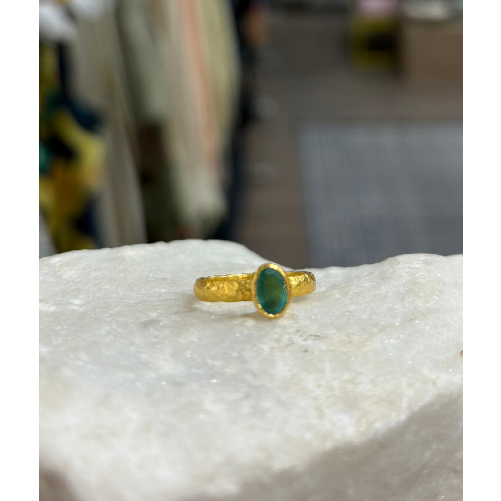 ARA Collection 24k Gold Emerald Stack Ring
