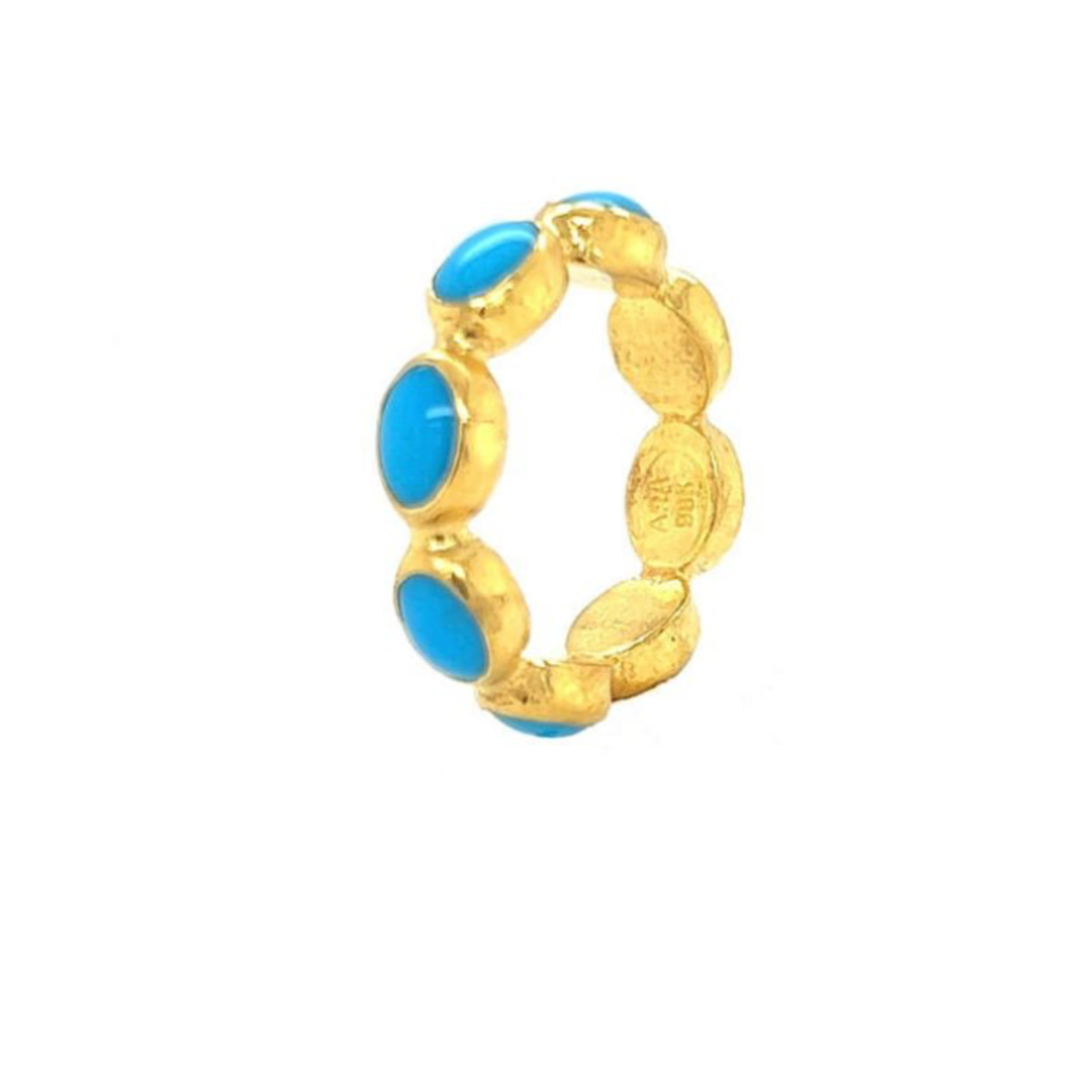 ARA Collection 24k Gold & Oval Sleeping Beauty Turquoise Eternity Band