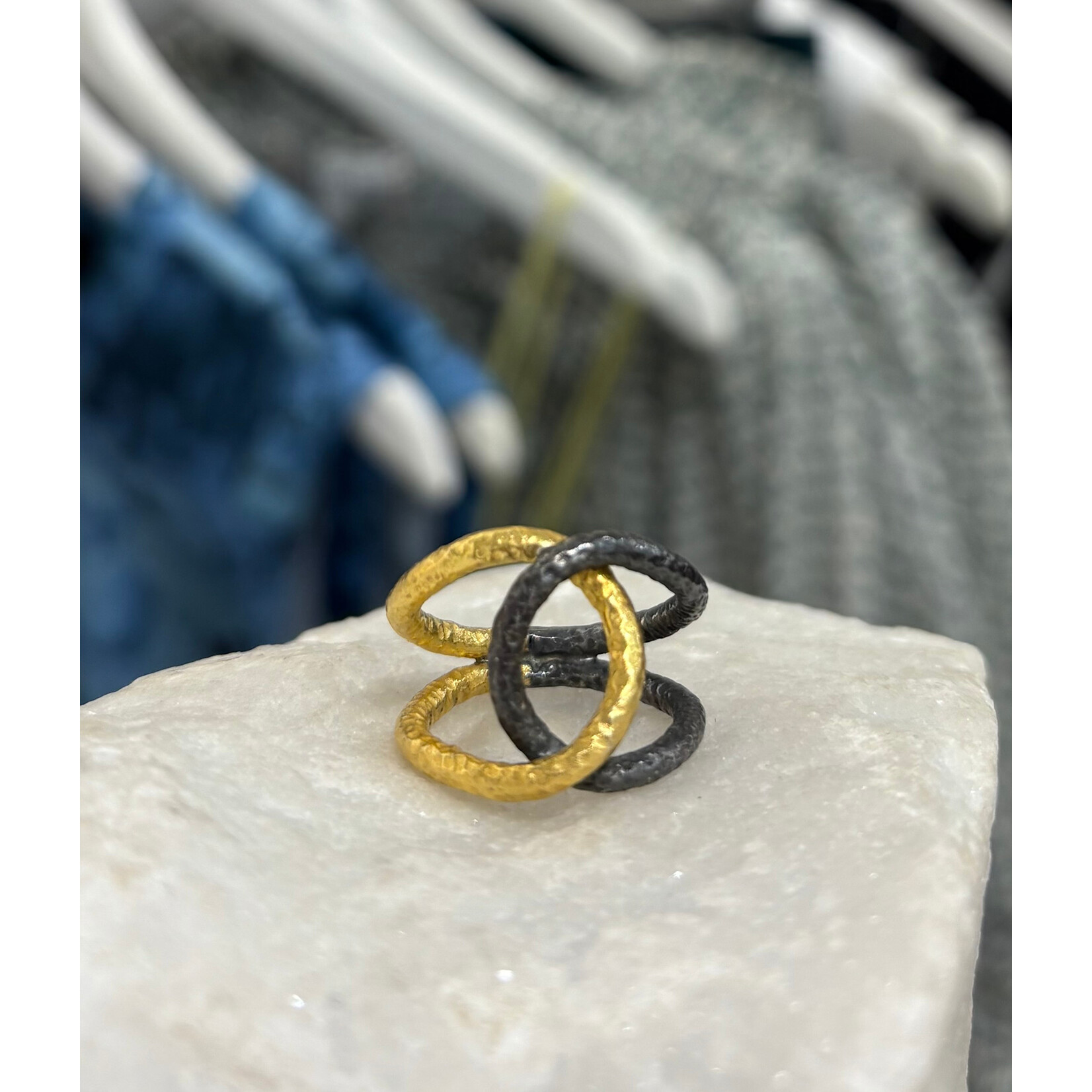 ARA Collection 24k Gold & Oxidized Silver Junction Ring