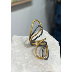 ARA Collection 24k Gold & Oxidized Silver Large Flow Ring