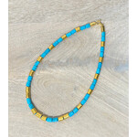 ARA Collection Sleeping Beauty Turquoise & 24k Gold Station Necklace