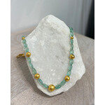ARA Collection Tumbled Emerald & 24k Gold Bead Necklace