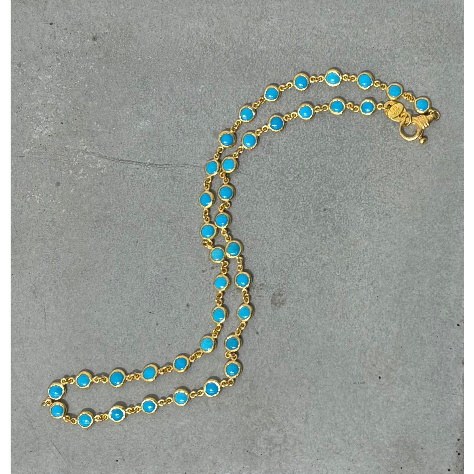 ARA Collection Round Turquoise & 24k Gold Eternity Necklace