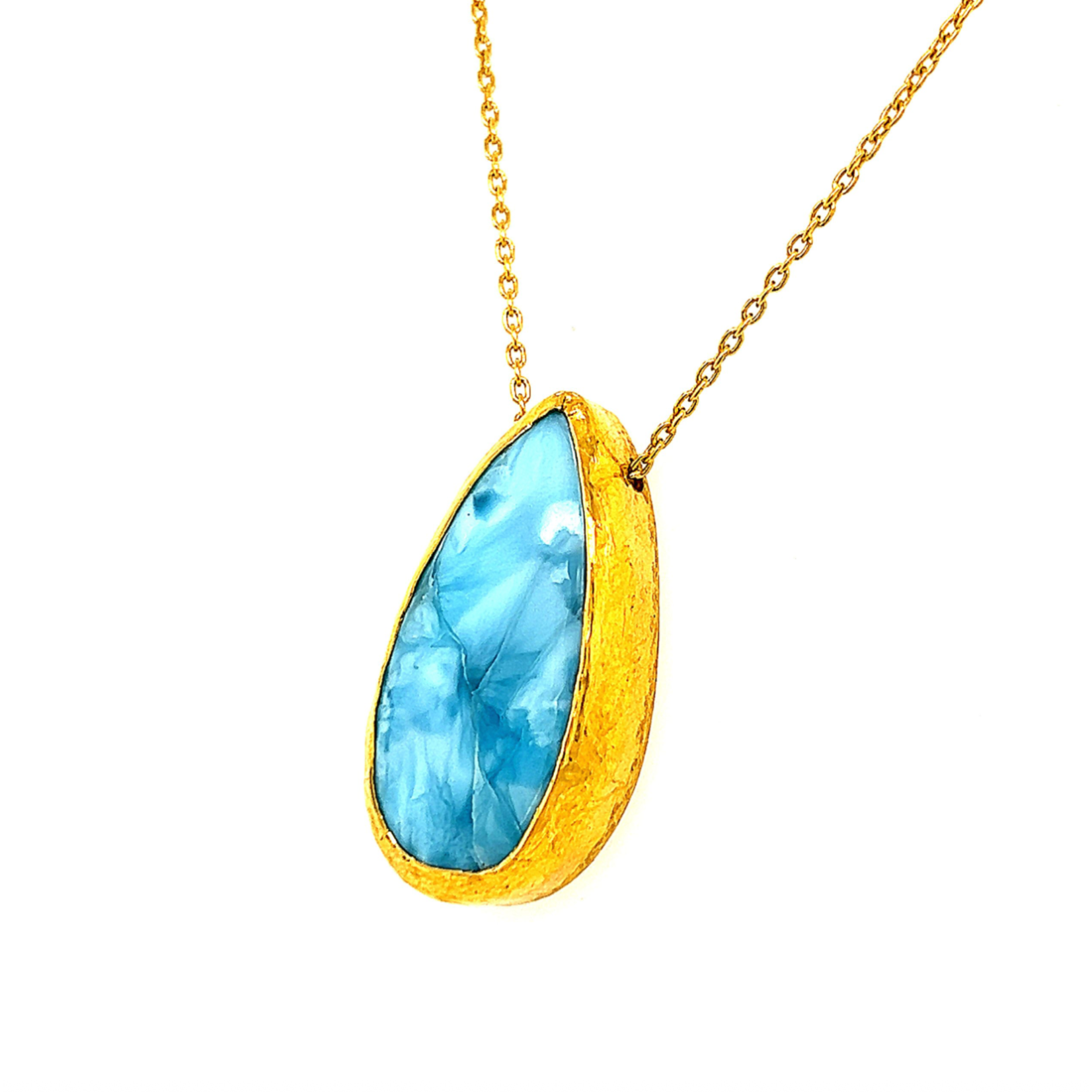 ARA Collection Larimar & 24k Gold Drop Necklace