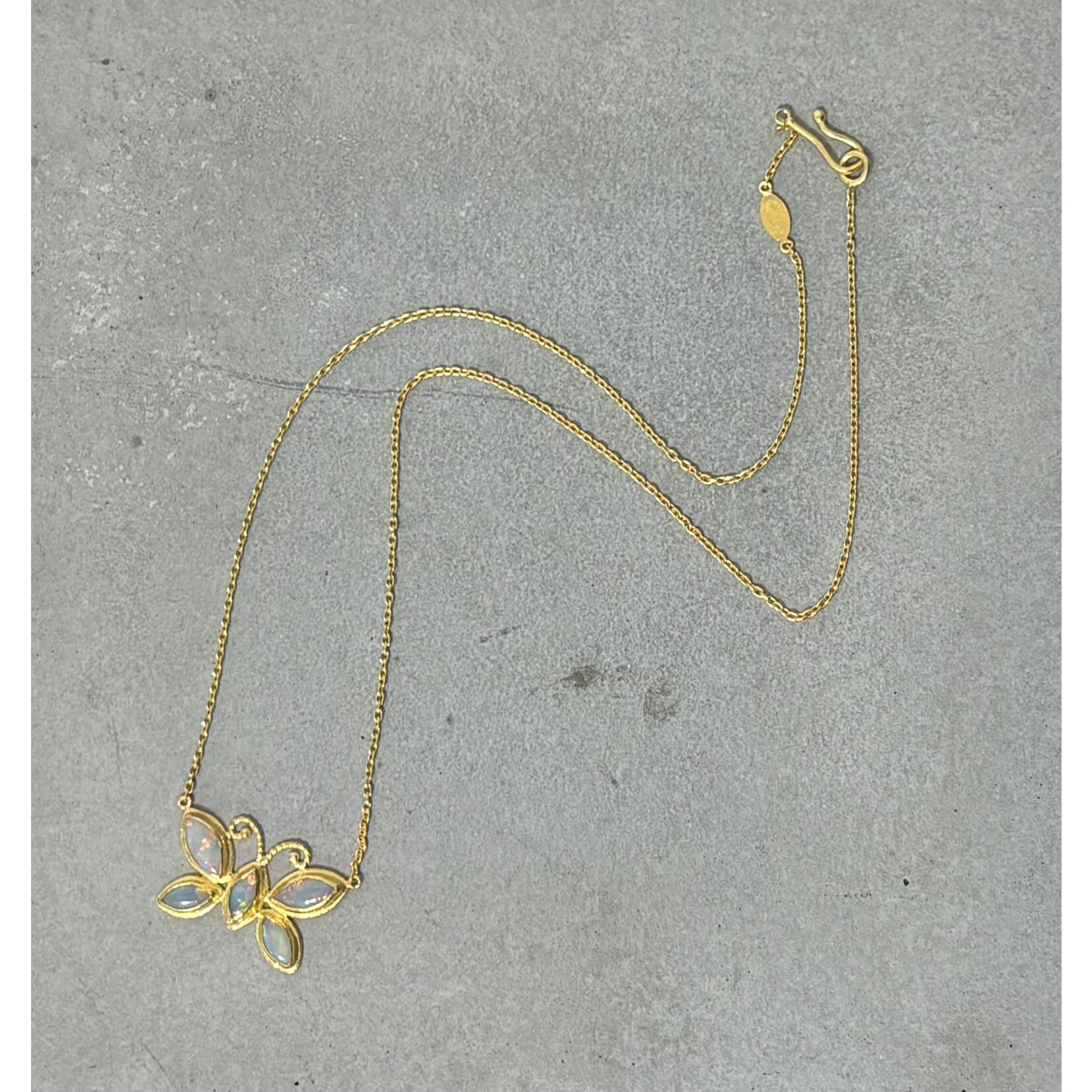 ARA Collection Opal & 24k Gold Butterfly Necklace