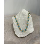ARA Collection Round Turquoise & 24k Gold Eternity Necklace
