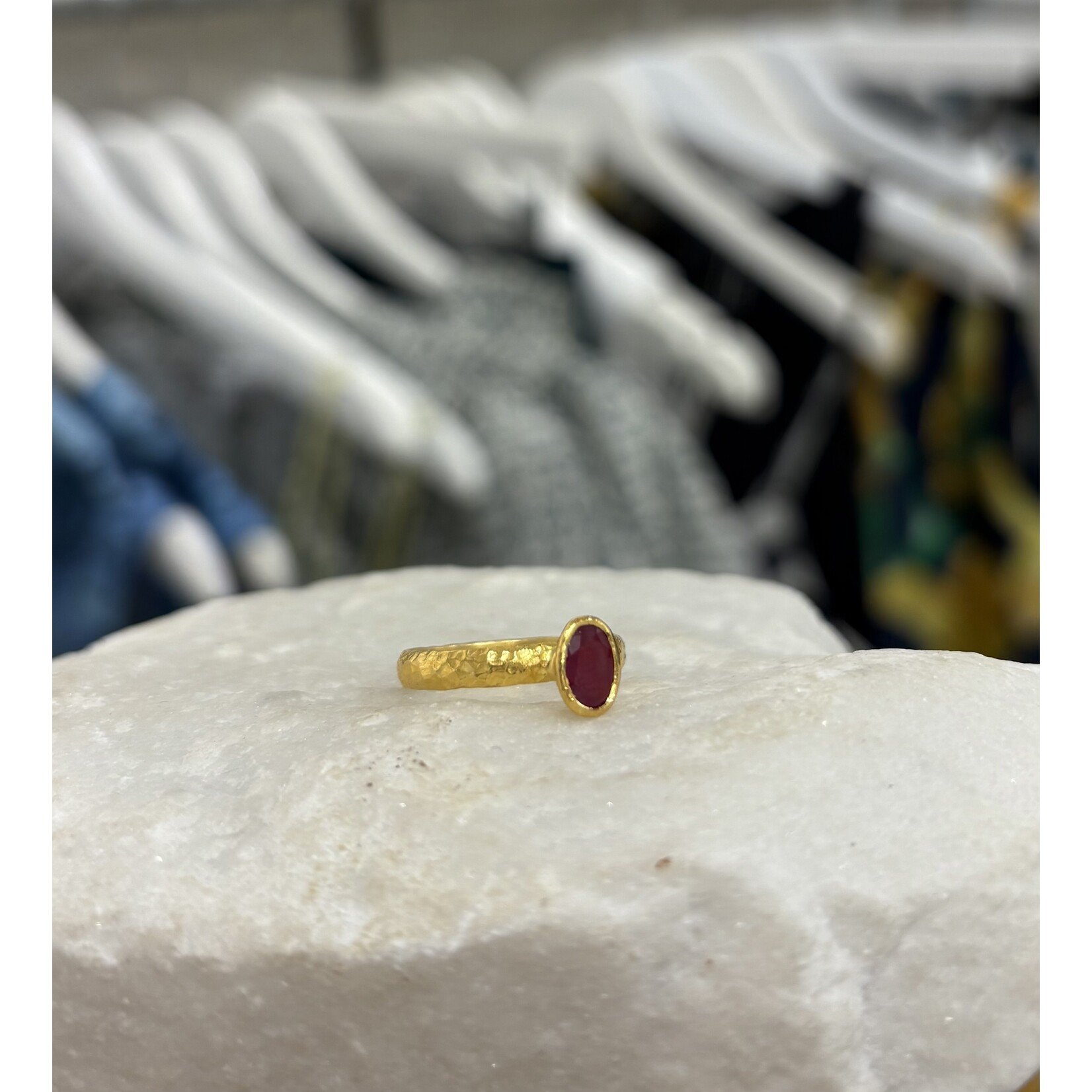 ARA Collection 24k Gold Ruby Stack Ring
