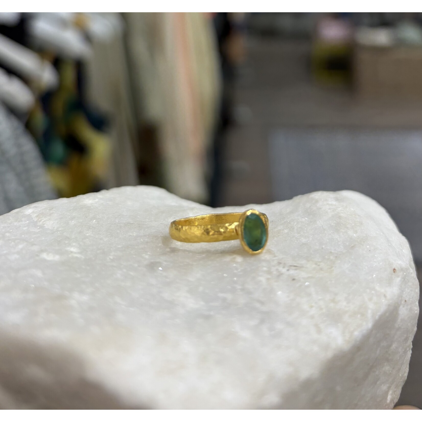 ARA Collection 24k Gold Emerald Stack Ring