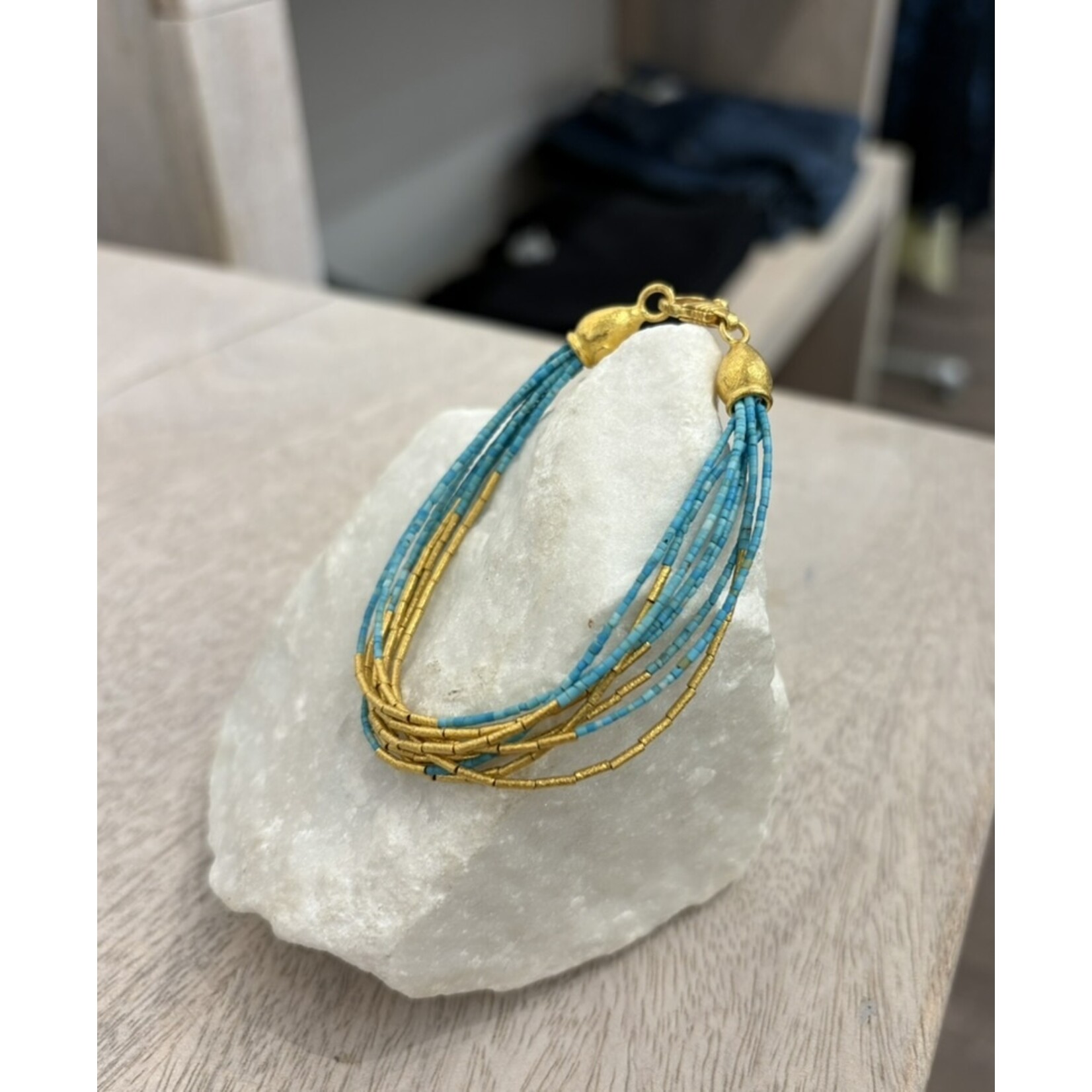 ARA Collection 24k Gold Turquoise Waterfall Bracelet