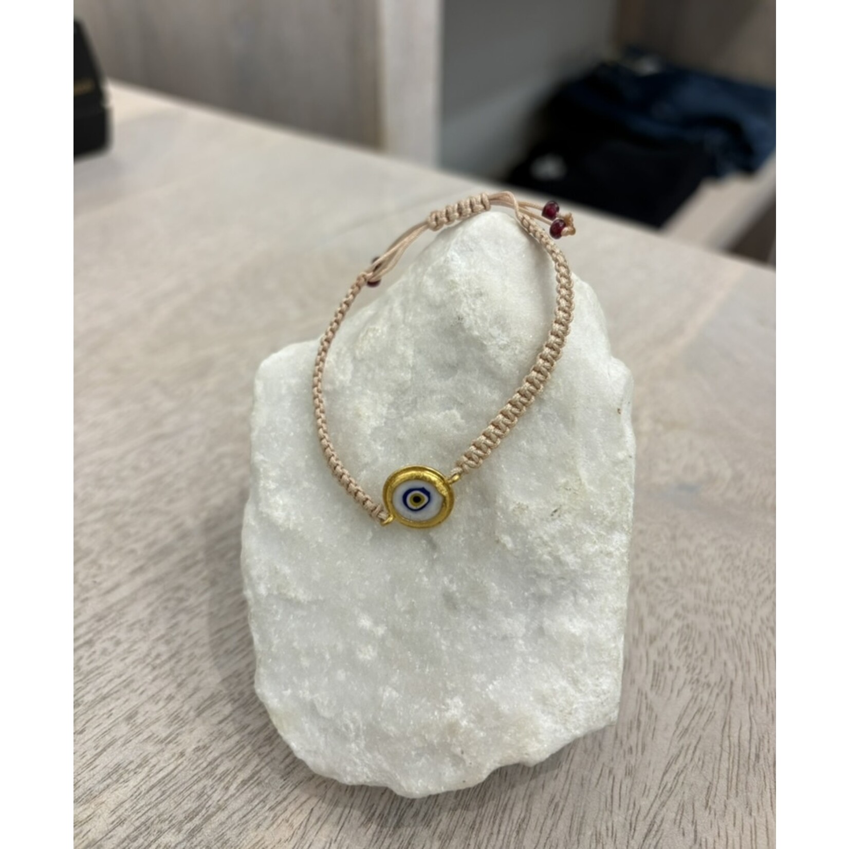 ARA Collection 24k Gold Evil Eye Macrame Bracelet
