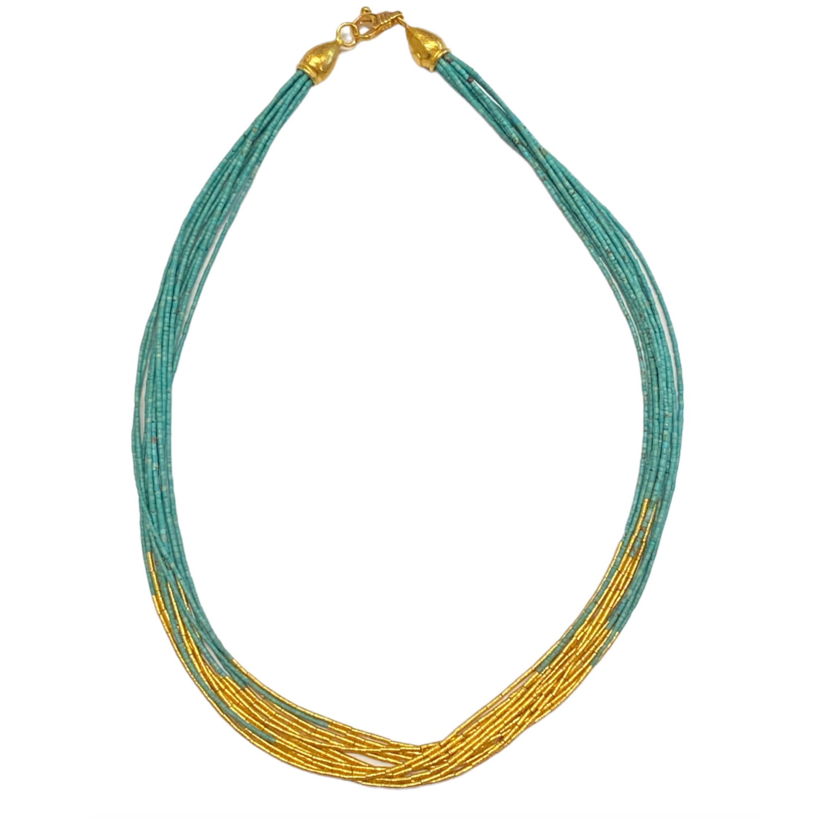 ARA Collection Turquoise & 24k Gold Waterfall Necklace