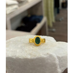 ARA Collection Oval Emerald Classic Ring in 24k Gold