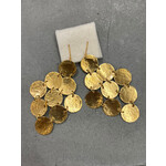 DeNev 9 Coin 18k Yellow Gold Vermeil Chandelier Earrings