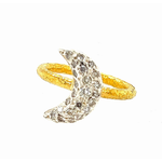 ARA Collection 24k Gold, Sterling Silver and Diamond Moon Ring