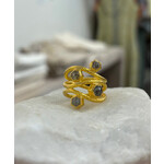 ARA Collection 24k Gold & Natural Diamond Open Wave Ring