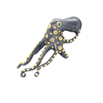 ARA Collection Oxidized Silver, 24k Gold & Diamond Octopus Ring