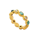 ARA Collection 24k Gold, Emerald & Diamond Eternity Band