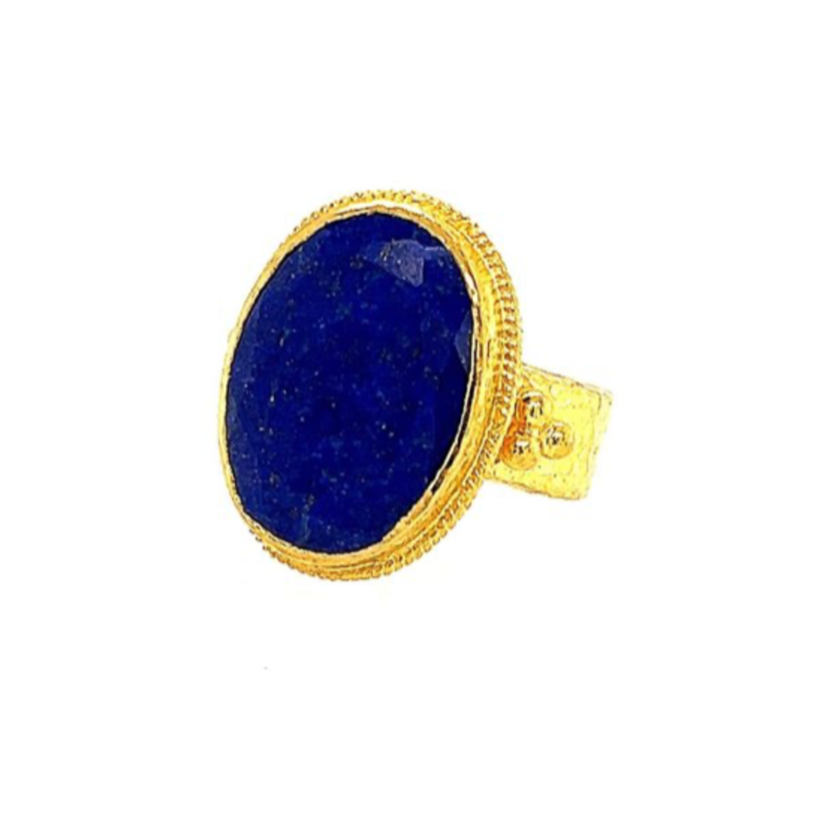 ARA Collection 24k Gold & Rough Lapis Classic Ring, Size 7.25