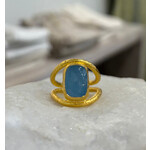 ARA Collection 24k Gold Milky Aquamarine Open Ring
