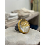 ARA Collection 24k Gold & Oxidized Silver White Sapphire Shaker Ring