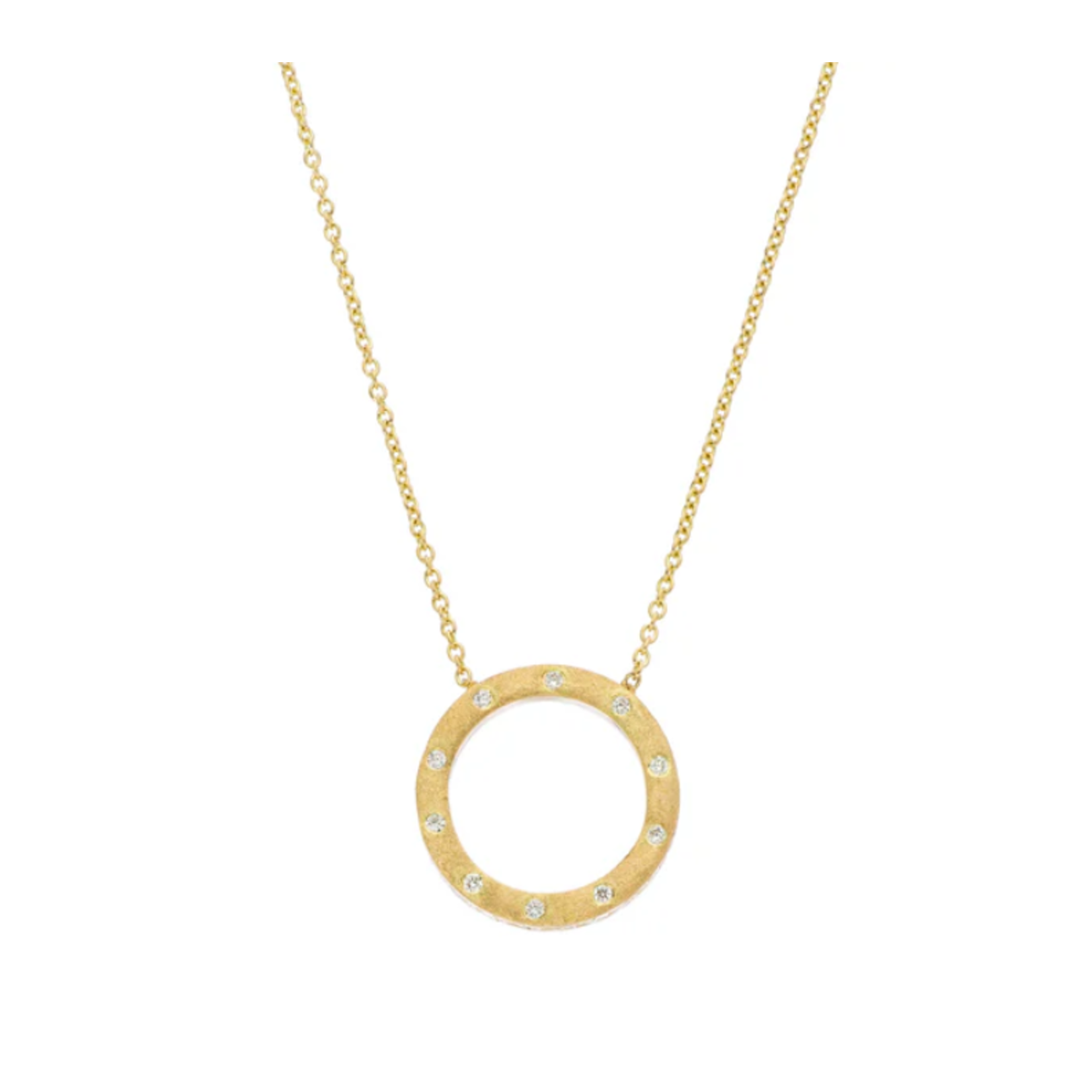 Sethi Couture 18k Gold and Diamond Dunes Small Circle Necklace, 16"-18"