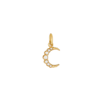 Sethi Couture 18k and Rose Cut Diamond Mini Crescent Moon Pendant